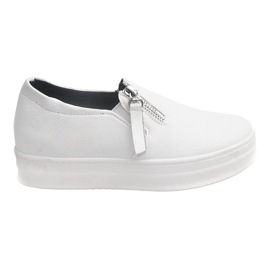Sneakers Creepersy con zeppa 888 bianche bianco