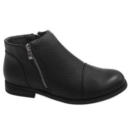 Stivali traforati con cerniera H197 Black nero