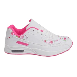 Sneakers bianche XT-18 Flowers bianco rosa