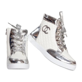 Sneakers Alte R17 Bianche bianco argento