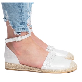 Espadrillas argento con fiori LL6271