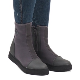 Stivali foderati di pelliccia grigi BOK-1123 grigio