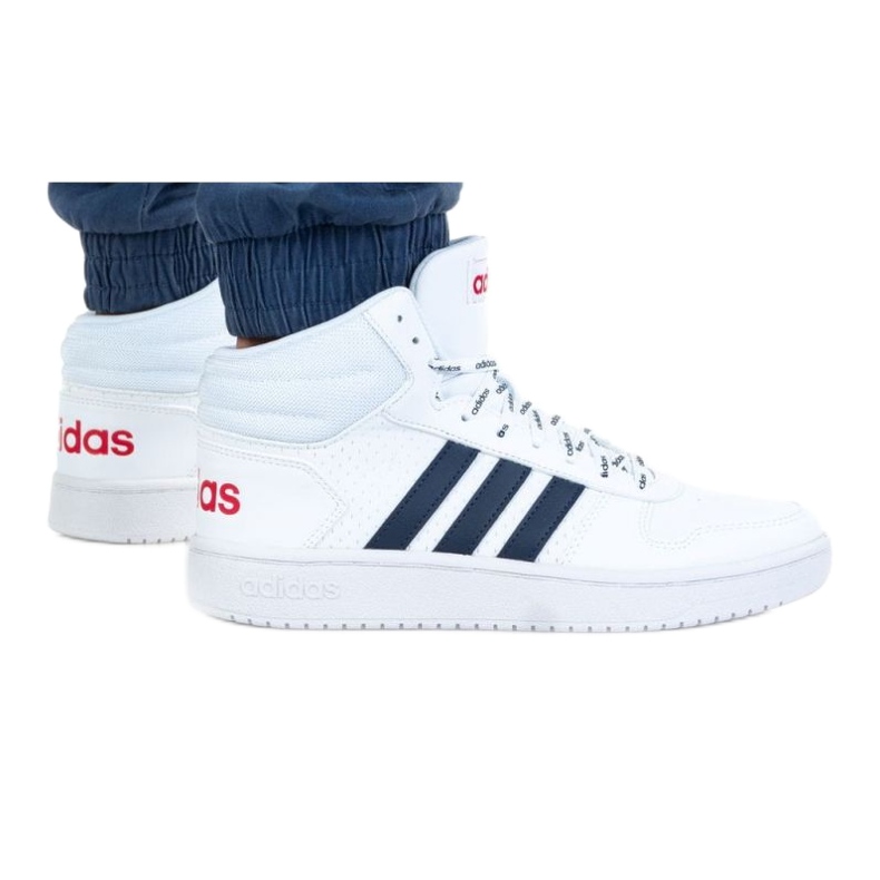 Scarpe Adidas Hoop 2.0 Mid M FW4478 bianca blu navy