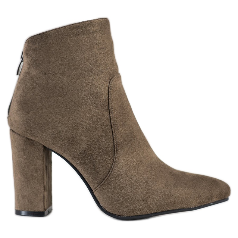 Ideal Shoes Stivali classici su un post marrone cachi