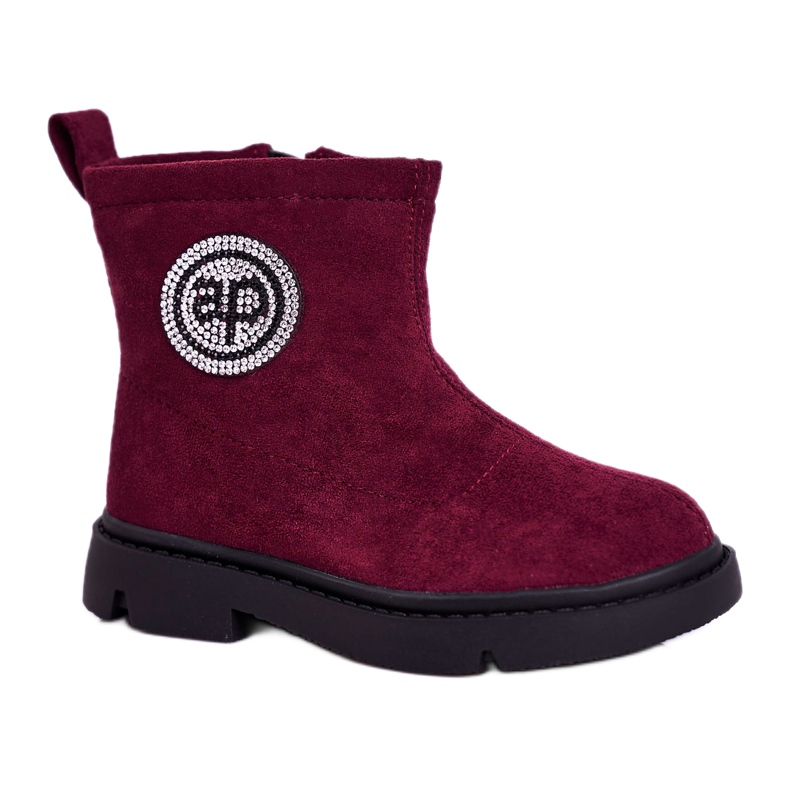 Apawwa Stivaletti Bambini Bordeaux Alvin nero rosso