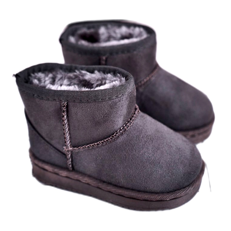Caldi stivali da neve da bambino per bambini Grey Gooby grigio