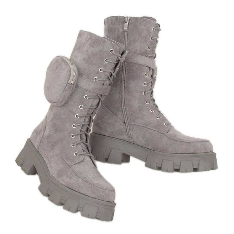 Stivali grigi con borsa NC1111 Grey grigio