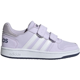 Scarpe da bambino Adidas Hoops 2.0 Cmf viola chiaro EG3771