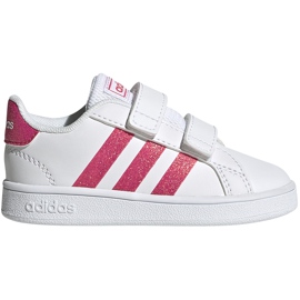 Scarpe per bambina adidas Grand Court bianche e rosa EG3815 bianco
