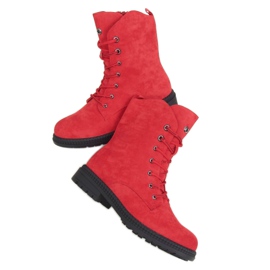Red lace-up lavoratori J320 Red rosso