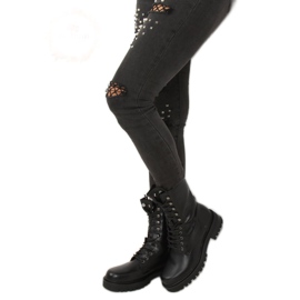 Stivaletti militari neri stringati NC1092 Black nero