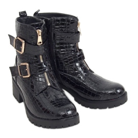 Stivali da donna in vernice nera SP74-1 Black nero
