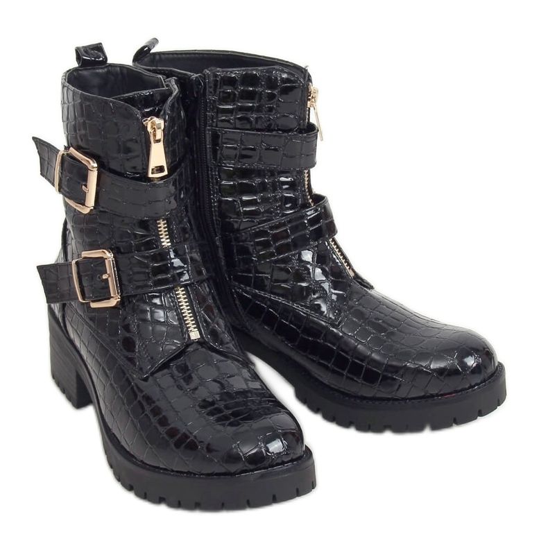 Stivali da donna in vernice nera SP74-1 Black nero