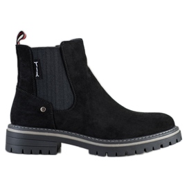 J. Star Comodi stivali in pelle scamosciata nero