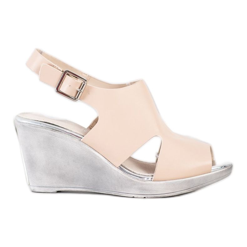 SHELOVET Sandali con zeppa beige