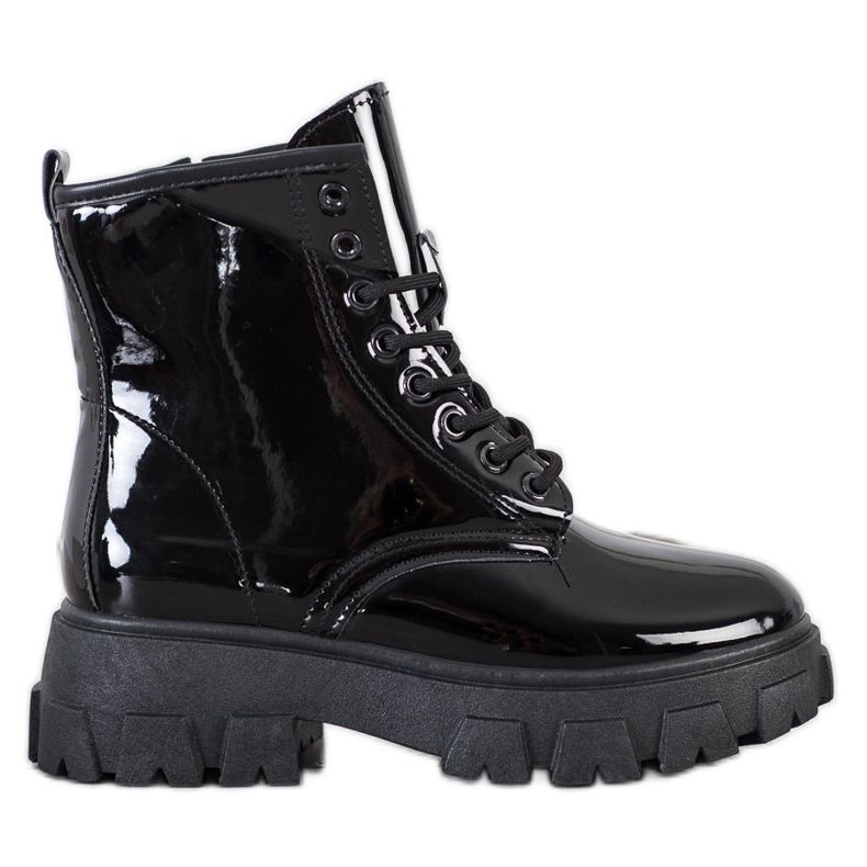 SHELOVET Trappers verniciati sulla piattaforma nero