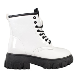 SHELOVET Trappers verniciati sulla piattaforma bianco