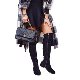 Stivali da donna Sergio Leone in camoscio nero caldo KZ292