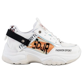 SHELOVET Sneakers sportive alla moda bianco marrone nero arancia