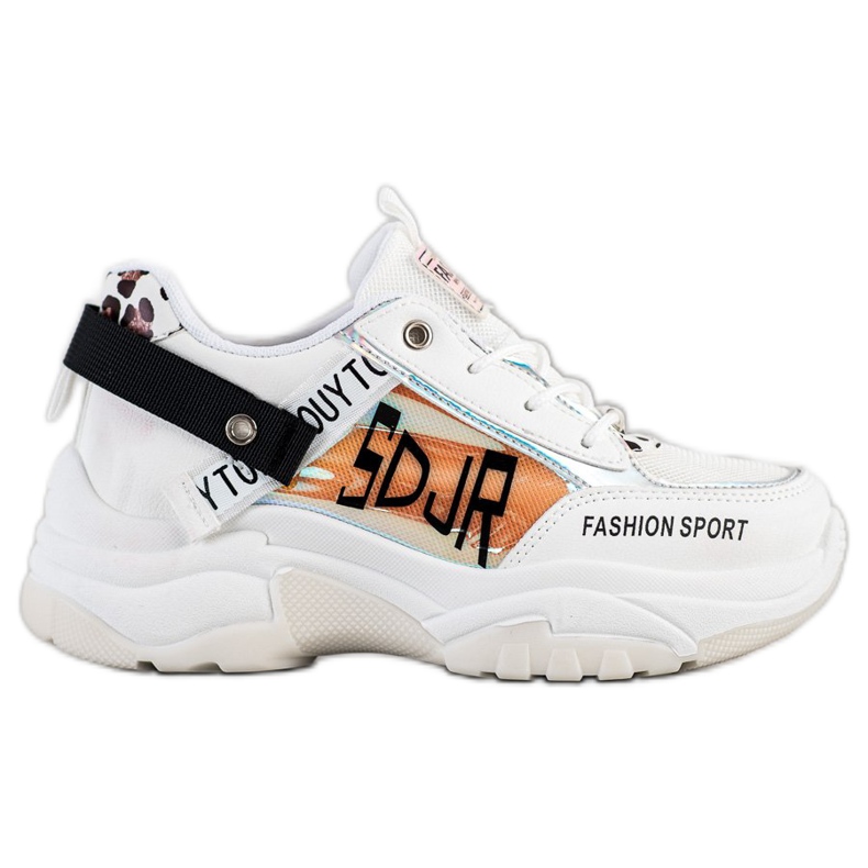 SHELOVET Sneakers sportive alla moda bianca marrone nero arancia