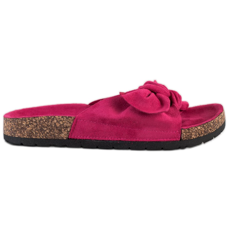 SHELOVET Pantofole in pelle scamosciata sulla piattaforma rosa