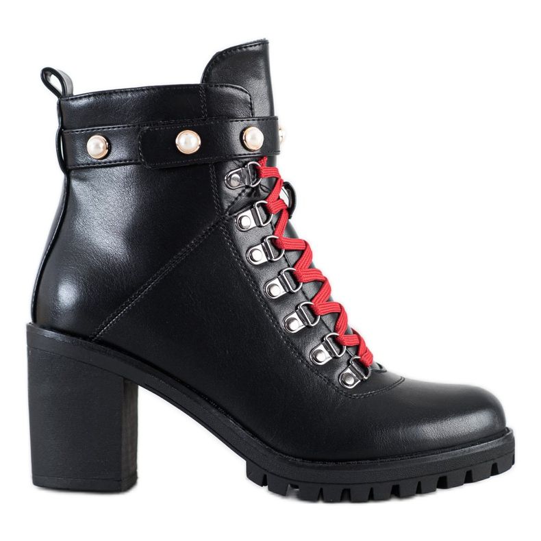 Ideal Shoes Stivali rock sul post nero