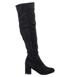 Fashion Stivali in camoscio nero