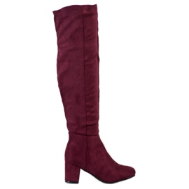 Fashion Stivali scamosciati bordeaux rosso