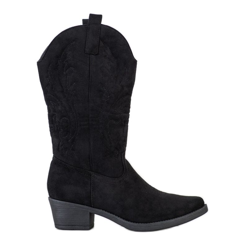 Ideal Shoes Cowgirls su un post basso nero