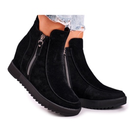 Stivaletti Donna Camoscio Nero Silvia