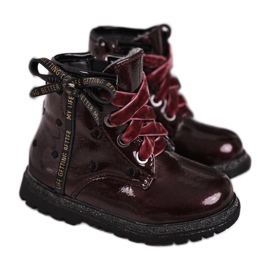 EVE Stivali bordeaux laccati Essie rosso