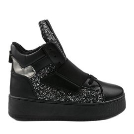 Stivali neri isolati di Hentevar nero argento