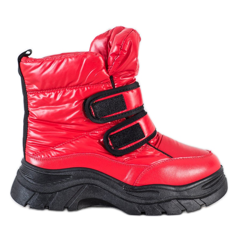 SHELOVET Stivali da neve lucidi con velcro rosso
