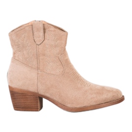 Cm Paris Stivali da cowboy in pelle scamosciata alla moda beige