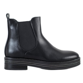 SHELOVET Stivali Sulla Piattaforma Con Cubic Zirconia nero