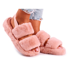 FJ1 Pantofole da donna sulla piattaforma Pelliccia Arancione Cotton Candy arancia