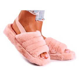 FJ1 Pantofole da donna sulla piattaforma fiocco di neve arancione pelliccia arancia