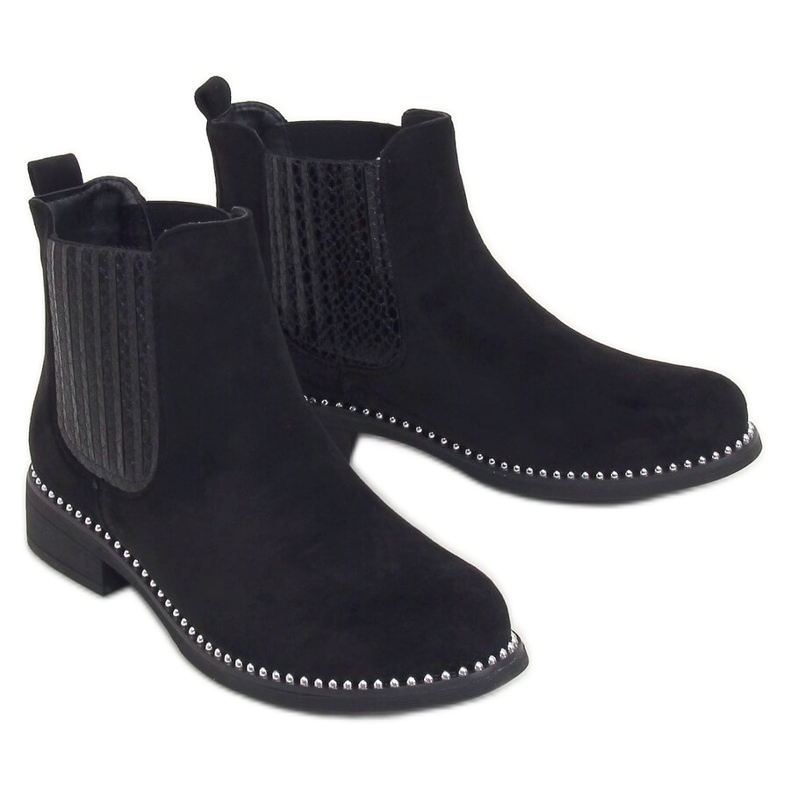 Stivaletti Chelsea neri, camoscio nero HQ231 Black