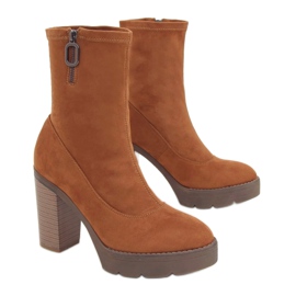 Camel 9513 Stivali con plateau cammello marrone