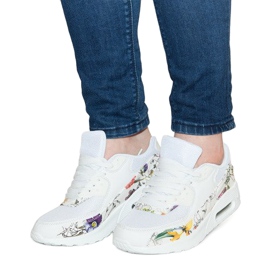 Sneakers sportive Flowers R-29 Bianco bianca