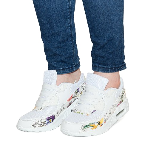 Sneakers sportive Flowers R-29 Bianco bianca