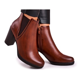 Stivali caldi su un tacco Sergio Leone Brown BT311 marrone