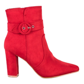 Laura Mode Stivali rossi eleganti in Spitz rosso
