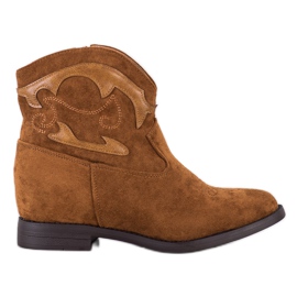 Ideal Shoes Cuneo nascosto delle cowgirl marroni marrone