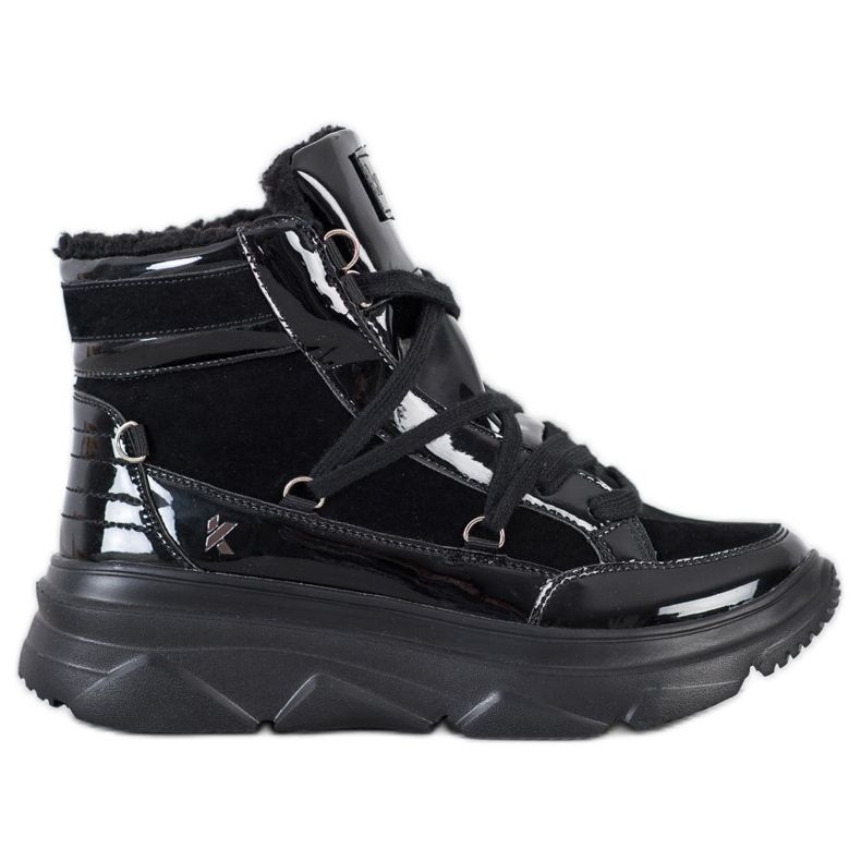 Kylie Trappers laccati neri alla moda nero