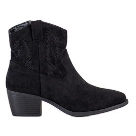 Cm Paris Stivali da cowboy in pelle scamosciata alla moda nero