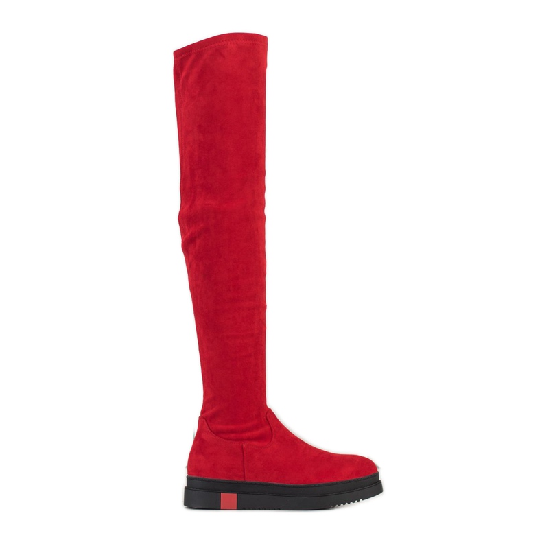 Gogo Stivali con plateau alla moda rosso