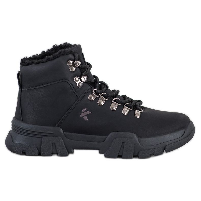 Kylie Trappers neri con pelle di pecora nero