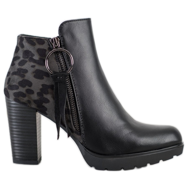 Goodin Stivali caldi con stampa leopardata nero