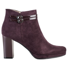 Daszyński Stivali eleganti con strisce rosso multicolore